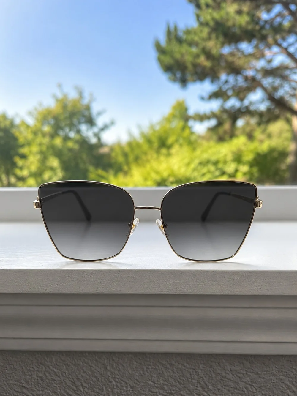 Jimmy Choo VEILLA/S 06JHA Gold Square Sunglasses 59-16 with Case & Cloth
